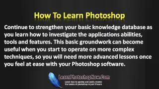 Photoshop Lessons And Training For Newbies
