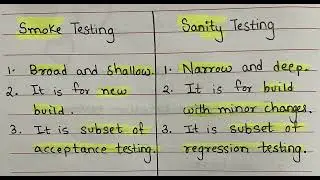 Smoke Testing vs. Sanity Testing | Differences Between Smoke Testing and Sanity Testing