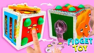 6 DIYS in 1 CUBE || POP IT 3D Fidget Cube! How to pop it 😍🎉💥  Easy School Hacks
