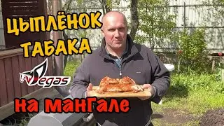 Цыплёнок табака на мангале с крышкой от Пегас