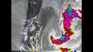 Sistema de baja presión en Uruguay y sur de Brasil Secuencia de Satélite (18/3/13 al 21/3/13)