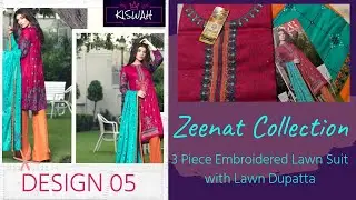 Zeenat Collection 2020| 3 Piece Embroidered Lawn Suit| Lawn Dupatta