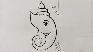 Easy Lord Ganesha Drawing 🐘 | Simple Ganpati Sketch Step by Step | आसान गणपति ड्राइंग