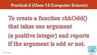 Practical-2 To create a function that takes one argument and reports if the argument is odd or not.