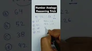 Number Analogy Reasoning Trick || Fast Method  #shorts