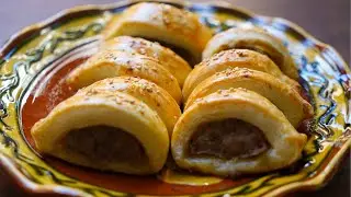 Sausage rolls - Rollitos de carne picada - Entrantes fáciles y deliciosos