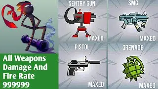 All Weapons Dammage And Fire Rate 99999 In Stickman Vs Zombies New Version Update 2023