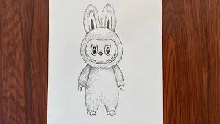 How to draw a LABUBU by pencil. full step by step