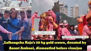 Indian Biggest Businessman 😱 Son Anant Ambani donate 20 kg gold mukut Kiya lalbaugcha Raja Me daan