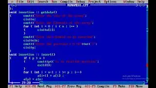 Program to insert an element into an array at given position