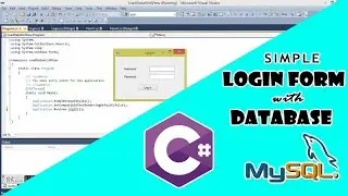 C# - Simple Login Form with MySQL Database