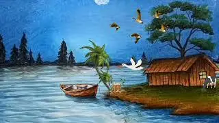Copyright Free Nature Background Video । Cartoon village River background video