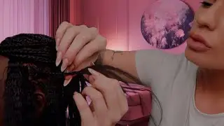 ASMR removing your braids at a sleepover 🩷 (hair play roleplay)