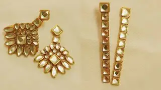 How to make kundan earrings at home || Kundan Earrings at home || Earrings design