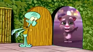 Squidward please get out of my house Talking Tom #talkingtom