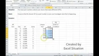 Excel small if based on a condition (s)