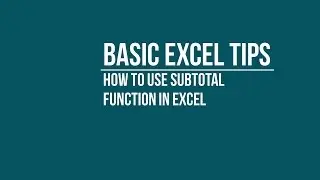 [BASIC] How to Use Subtotal Function in Excel