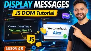 JavaScript Welcome Message Tutorial: Display Dynamic Text on Webpage | Lesson 48