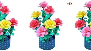 How To Make Paper Rose Guldasta Easy | Paper Flower Arrangements Ideas | Easter Basket Rose