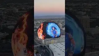 Las Vegas Sphere Mortal Kombat AMAZING exterior demo 2 #shorts #LVsphere #TheSphere #Sphere