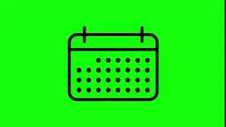 Animated Calendar Icon on Green Screen With Pop-up Sound