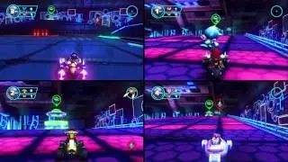 Sonic All Stars Racing 4 player Battle