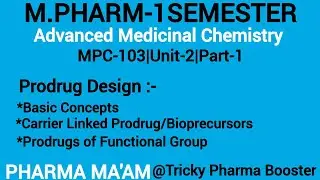 Prodrug Design| Carrier Linked Prodrug| Bioprecursors| Prodrugs of Functional gruop|MPC103|U2-P1|