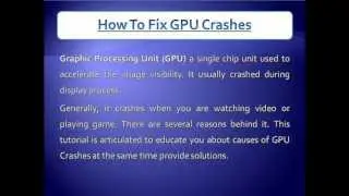 How To Fix GPU Crashes