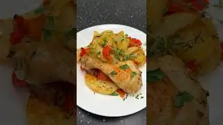 Курица с картошкой и овощами в духовке