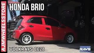 MODIFIKASI HONDA BRIO VELG VOLKRAYS CE28 // AJMWHEELSSTORE