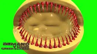 Yellow monster Pacman Green Screen