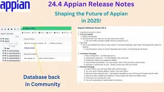 Appian Release Notes 24.4 | Database Access is back | New features detailed explanation.