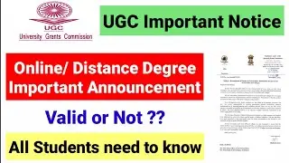 UGC Important Public Notice !! Online and Distance Program Valid or not | UGC Notice| UGC NET MENTOR