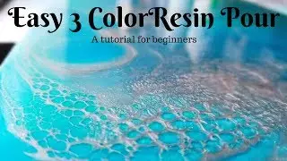 Beginner's EASY 3 color pour (oceanscape, seascape, waterscape, skyscape) - with a recording fail