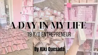Day in my life TEEN ENTREPRENEUR edition! Unboxing inventory | Cleaning lip gloss machine |