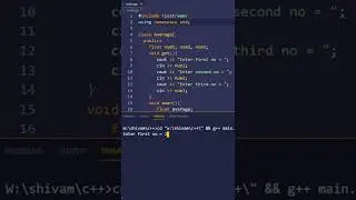 c++ program to find average of 3 numbers  using class @PWOShivam