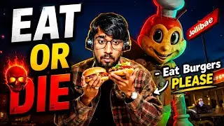 Eat FULL PLATE BURGER Or Die By Jollibee's Hand 😵 ( Jollibae Horror Resturant )