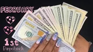 February 2021|CASH ENVELOPE STUFFING| 1st February Paycheck| Count with me!