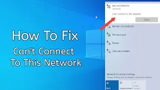 How To Fix Can't Connect To This Network | 100% Working | Connect Umair