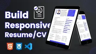 Build a Complete Responsive Resume or CV Design using only HTML and CSS | Beginner Friendly Tutorial