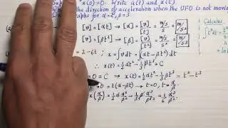 UP1 (2D) kinematic UFO problem with calculus