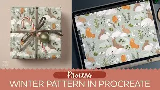 How to make a pattern in Procreate: My process for making a Winter Forest Repeating Pattern