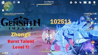 Level 90 C0 Zhongli - 102k Burst Damage Talent Level 1! | Genshin Impact