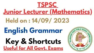 TS JL Mathematics Exam  ||  Paper-1  ||  14th Sep 2023  ||  English Grammar