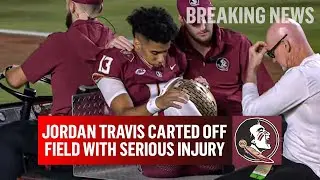 Florida State QB Jordan Travis Carted Off Field With SERIOUS LEG INJURY I CBS Sports