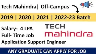 Tech Mahindra hiring for Application Support Engineer | Tech Mahindra Career4freshers