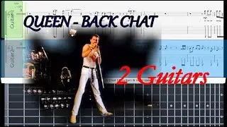 (Best Guitar Lesson) Queen - Back Chat (2 Guitars & slow speed for lesson)