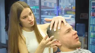 💈(ASMR) Most THOROUGH Haircut Session by Cute Ukrainian Barber Girl