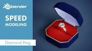 Diamond Ring In Velvet Box Speed Modeling In Blender
