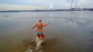 Купание в Днепре на Крещение 19.01.14